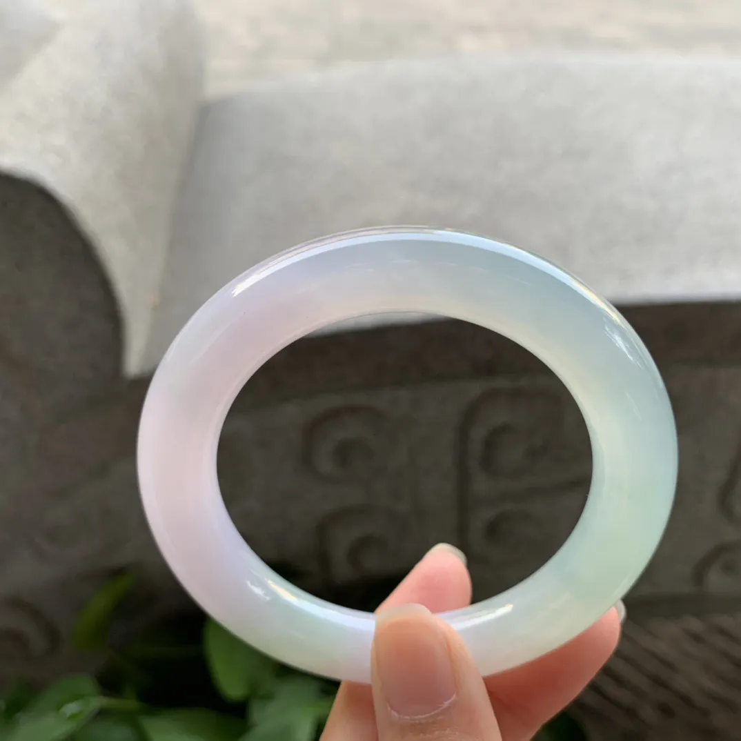 小圈口 53.5-10.4【冰晴圆条手镯】圆条53 54可戴