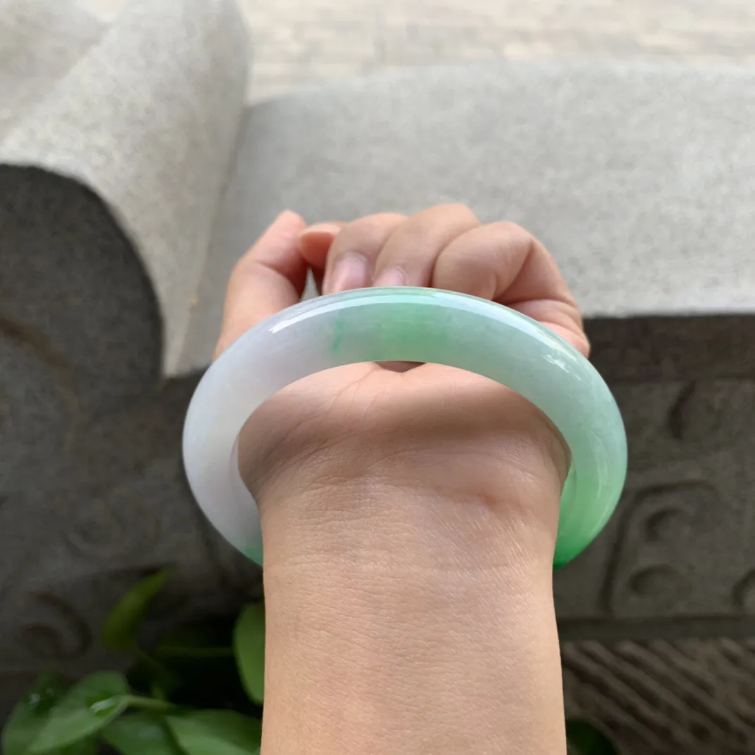 大圈口 62.5-11.8-9.6【飘阳绿正圈手镯】正圈62 63可戴