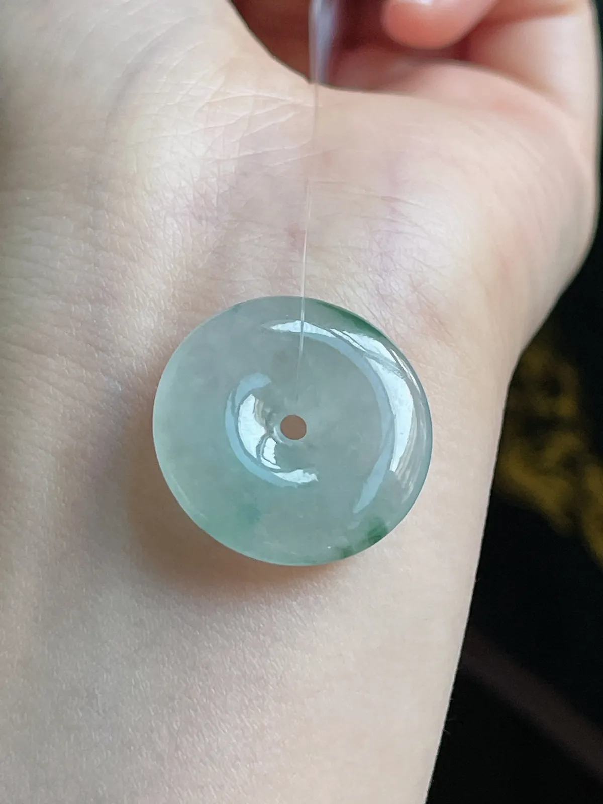 翡翠冰糯种绿色平安扣