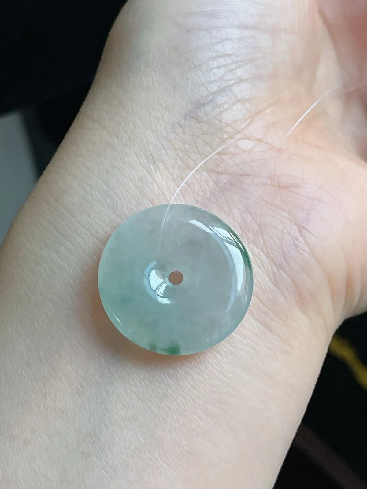 翡翠冰糯种绿色平安扣