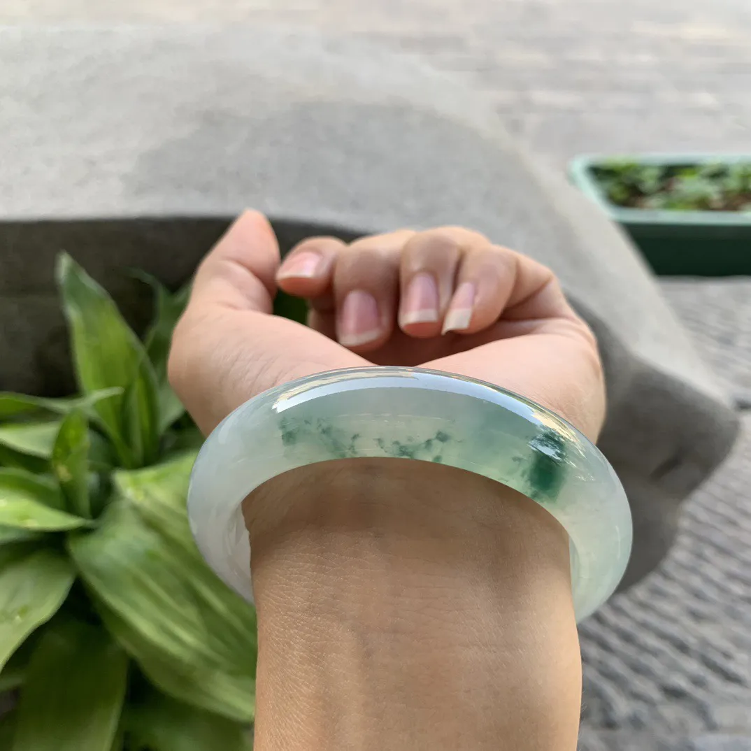 圈口57.6-14.3-8.8 【冰飘花正圈手镯】正圈57 58可戴