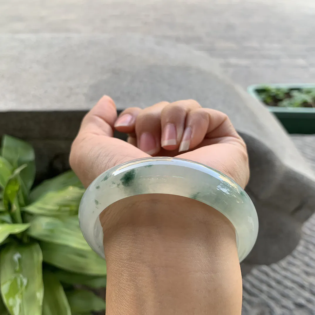 宽版圈口 57.3-15-8.4【冰飘花正圈手镯】正圈57 58可戴