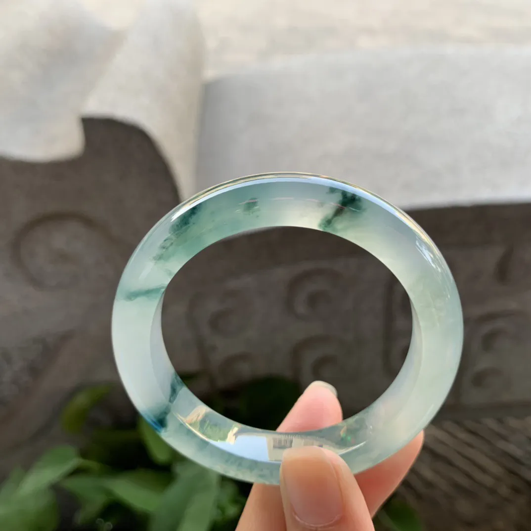 小圈口 50.6-11-8.3【高冰飘花正圈手镯】正圈50 51可戴