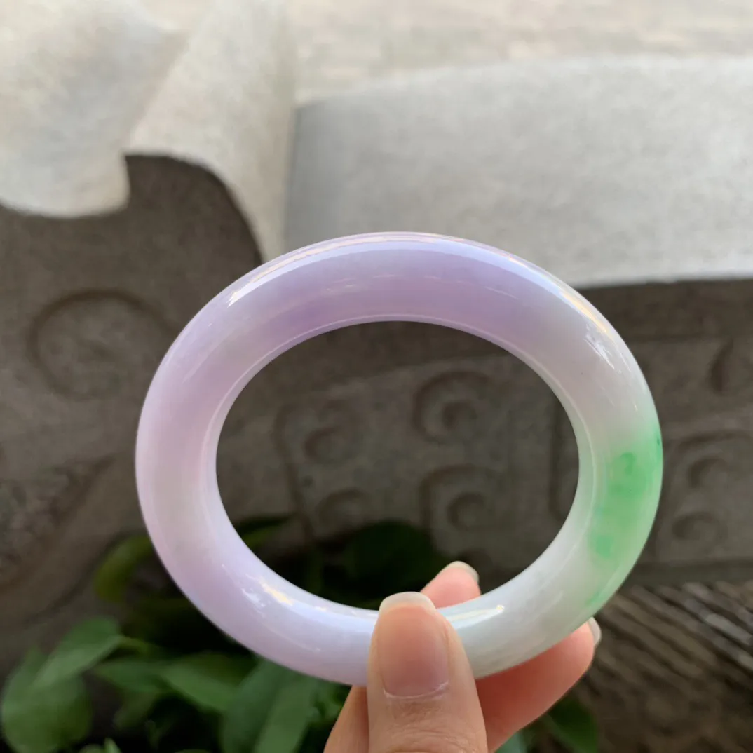 圈口 55.8-12.9【春彩圆条手镯】圆条55 56可戴 冰透水润 起光 底子细腻 性价比爆棚