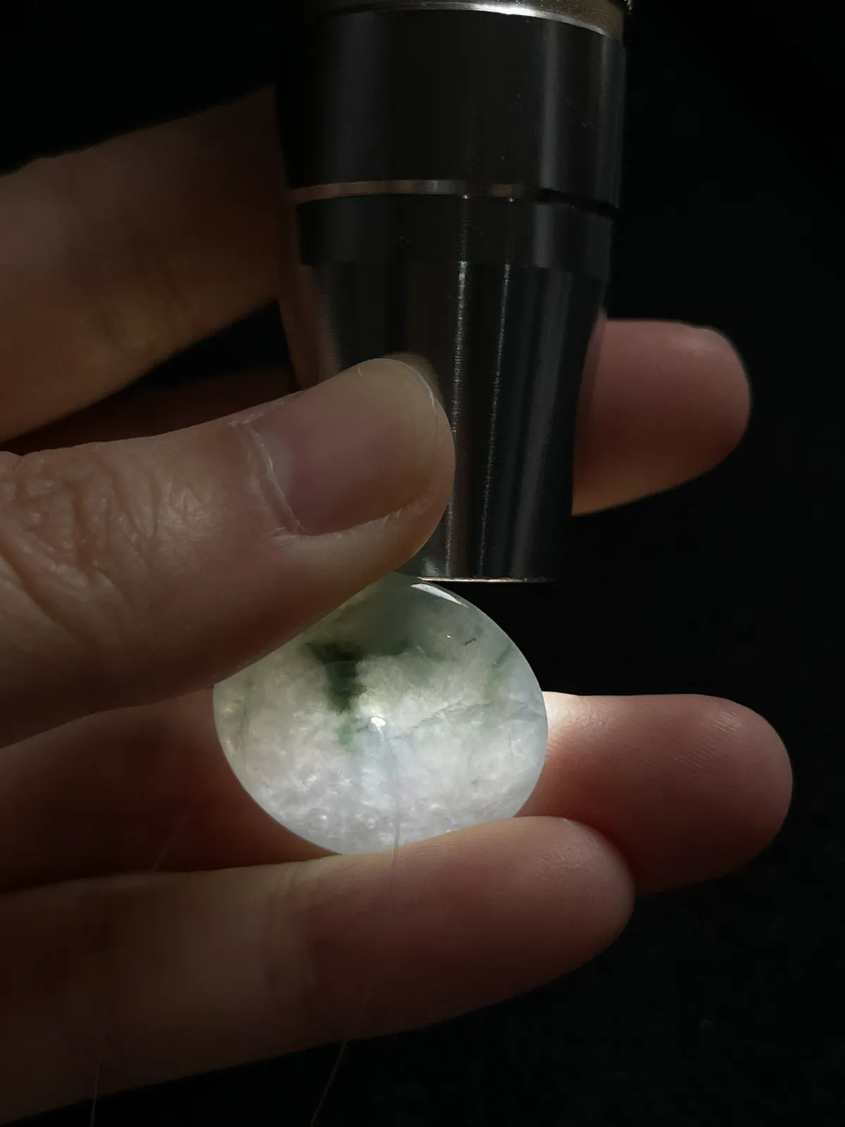 翡翠冰糯种淡绿色平安扣