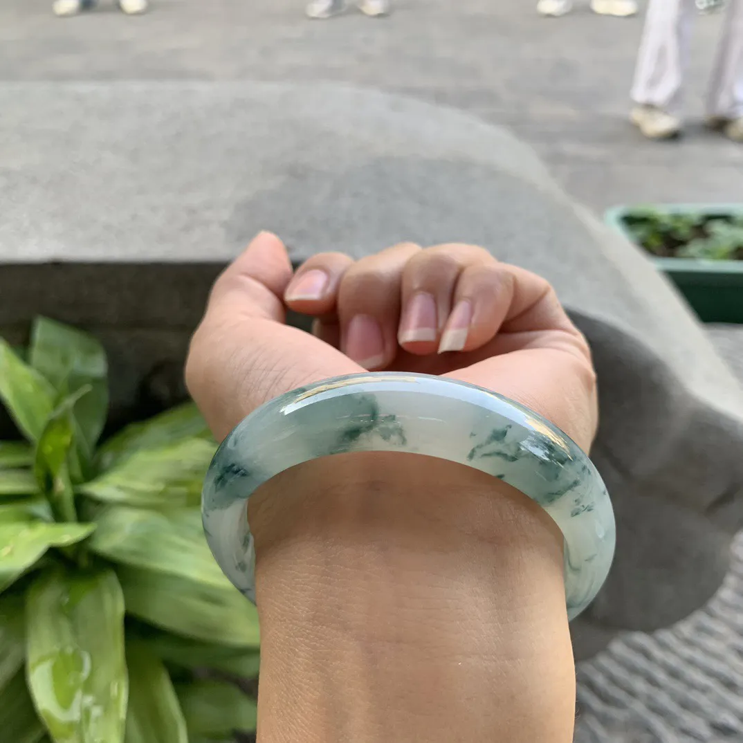 圈口 57.5-13.7-8.7【冰飘花正圈手镯】正圈57 58可戴