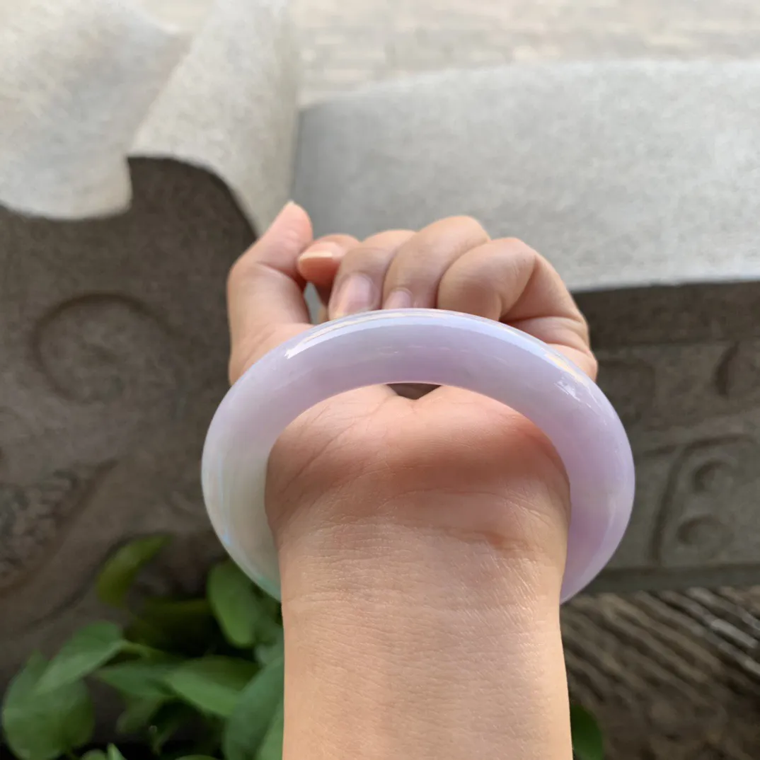 圈口 55.8-12.9【春彩圆条手镯】圆条55 56可戴 冰透水润 起光 底子细腻 性价比爆棚