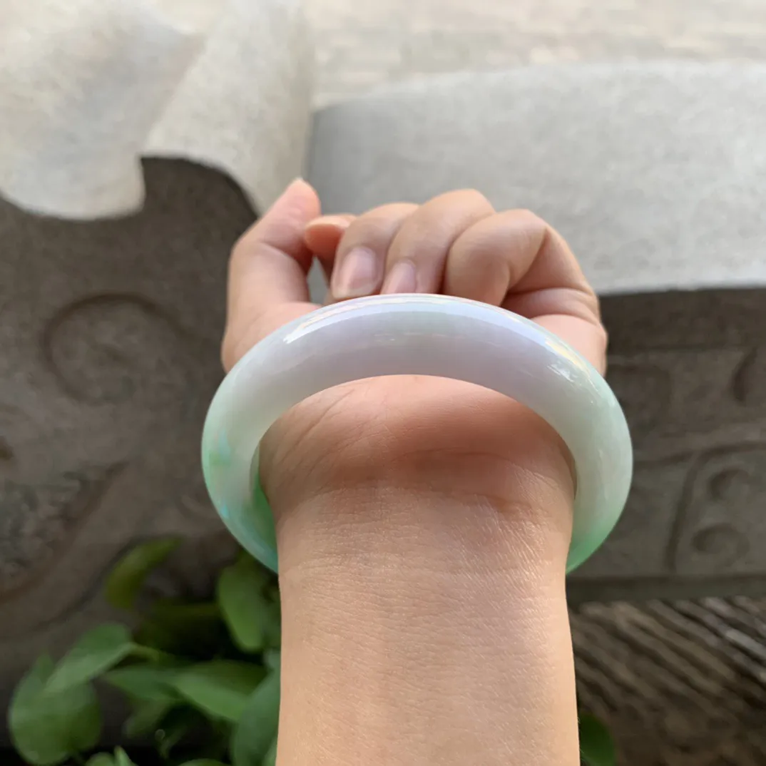 圈口56.8-13.2-9.4【阳绿正圈手镯】正圈56 57可戴