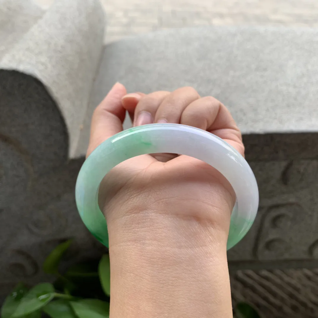 大圈口 62.5-11.8-9.6【飘阳绿正圈手镯】正圈62 63可戴