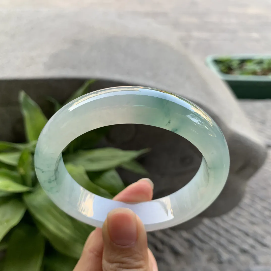 圈口57.6-14.3-8.8 【冰飘花正圈手镯】正圈57 58可戴