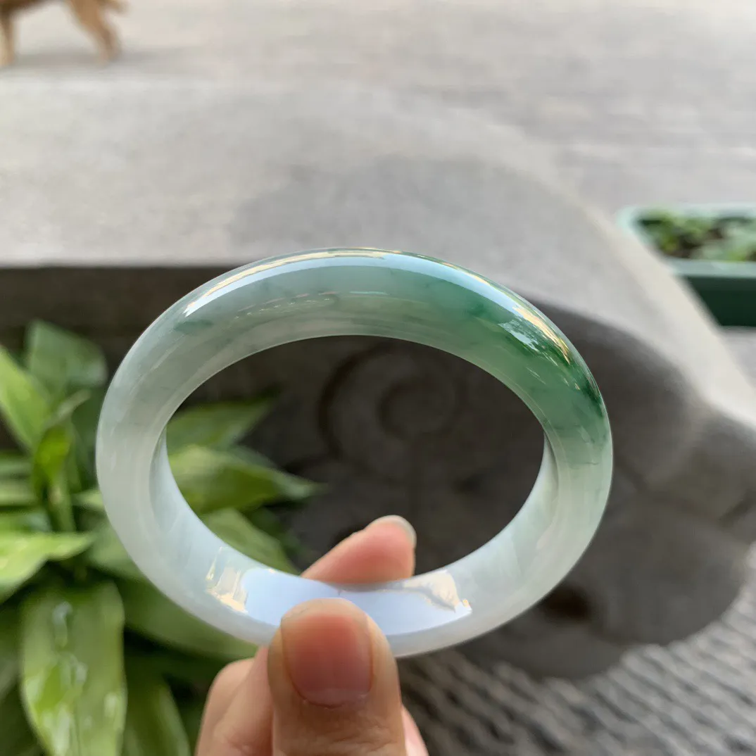 圈口 54-12.4-8.1【飘辣绿正圈手镯】正圈 54 55可戴