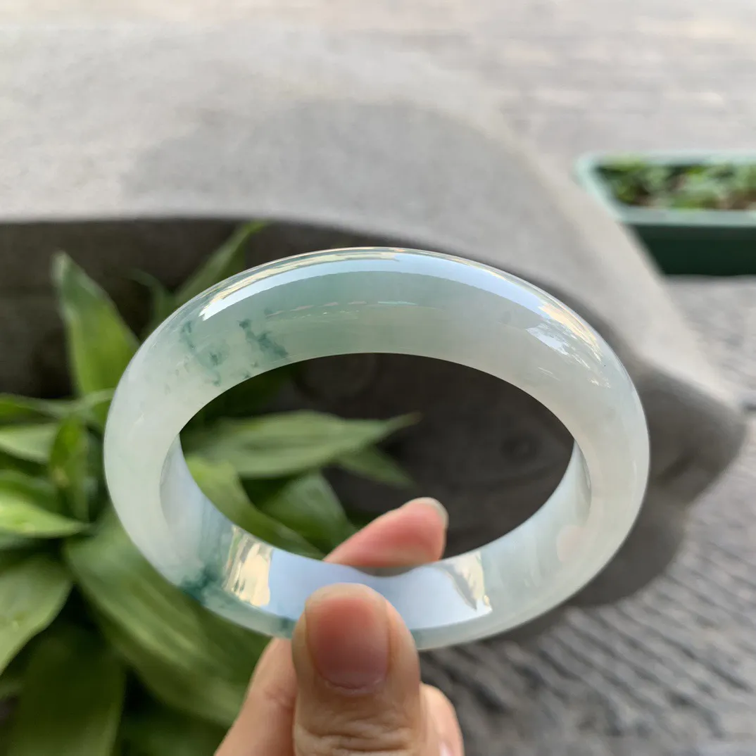 圈口57.6-14.3-8.8 【冰飘花正圈手镯】正圈57 58可戴