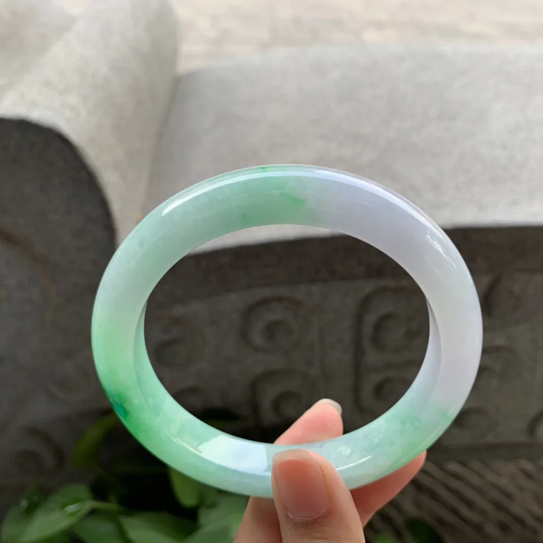大圈口 62.5-11.8-9.6【飘阳绿正圈手镯】正圈62 63可戴