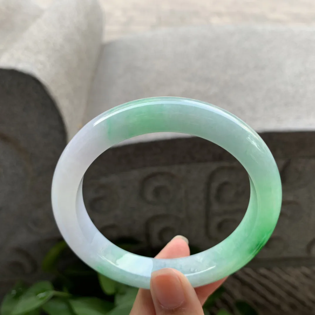 大圈口 62.5-11.8-9.6【飘阳绿正圈手镯】正圈62 63可戴