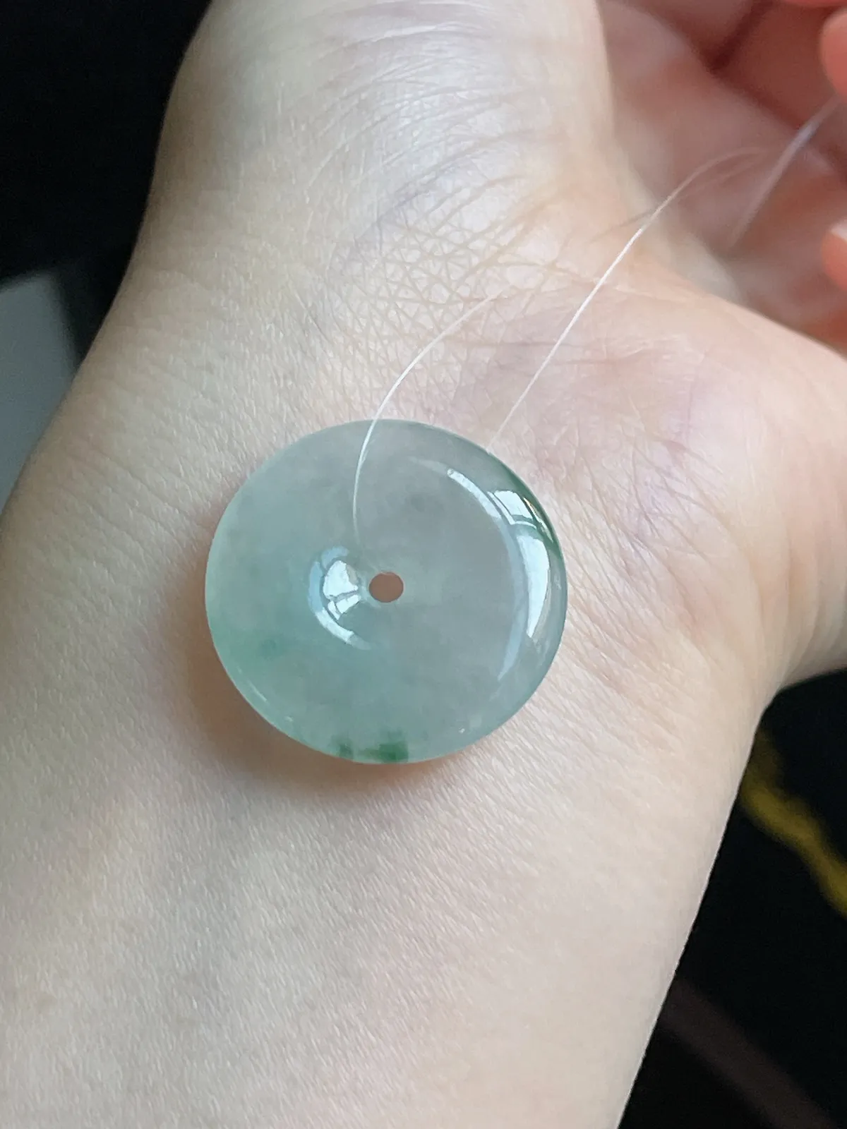 翡翠冰糯种绿色平安扣