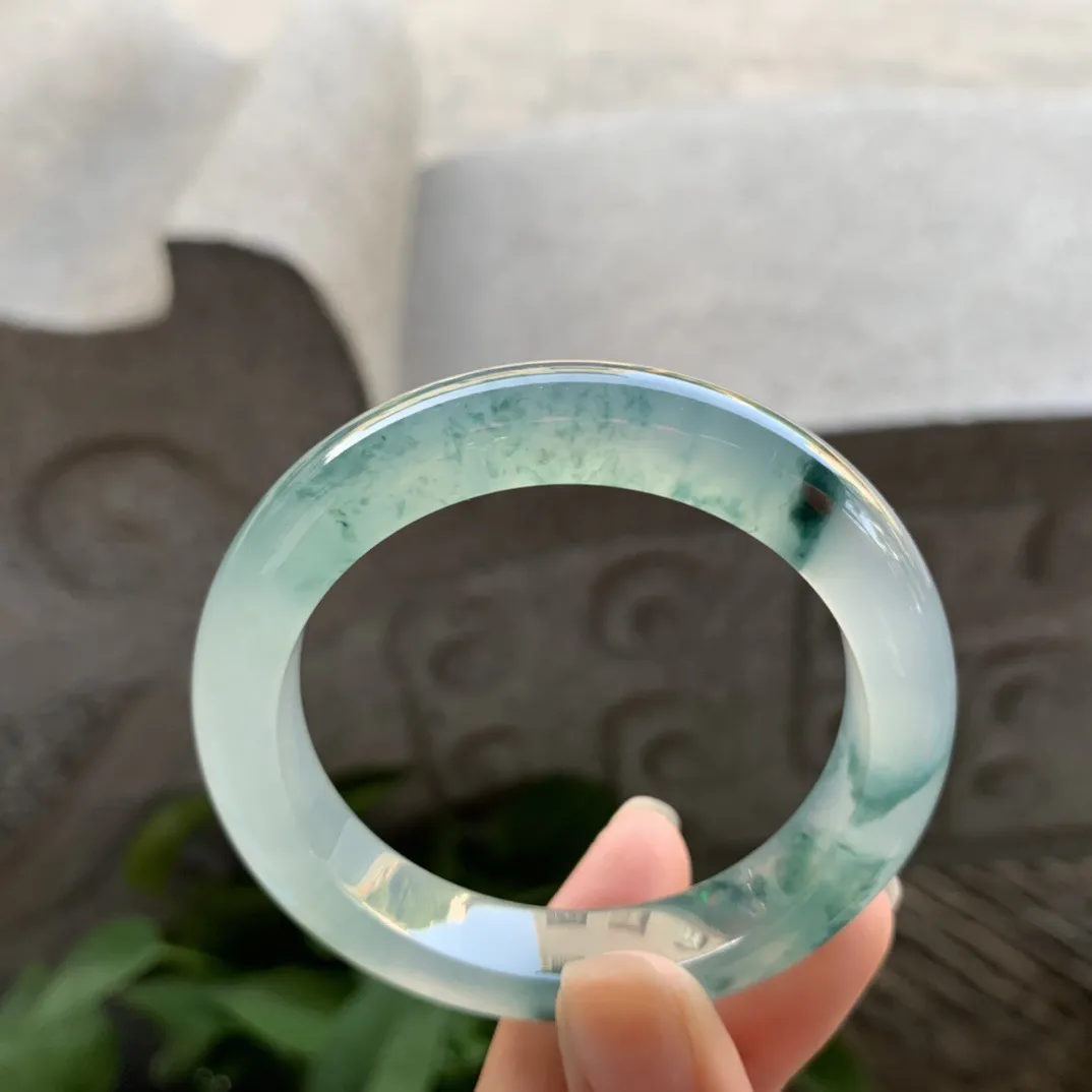 小圈口 50.6-11-8.3【高冰飘花正圈手镯】正圈50 51可戴