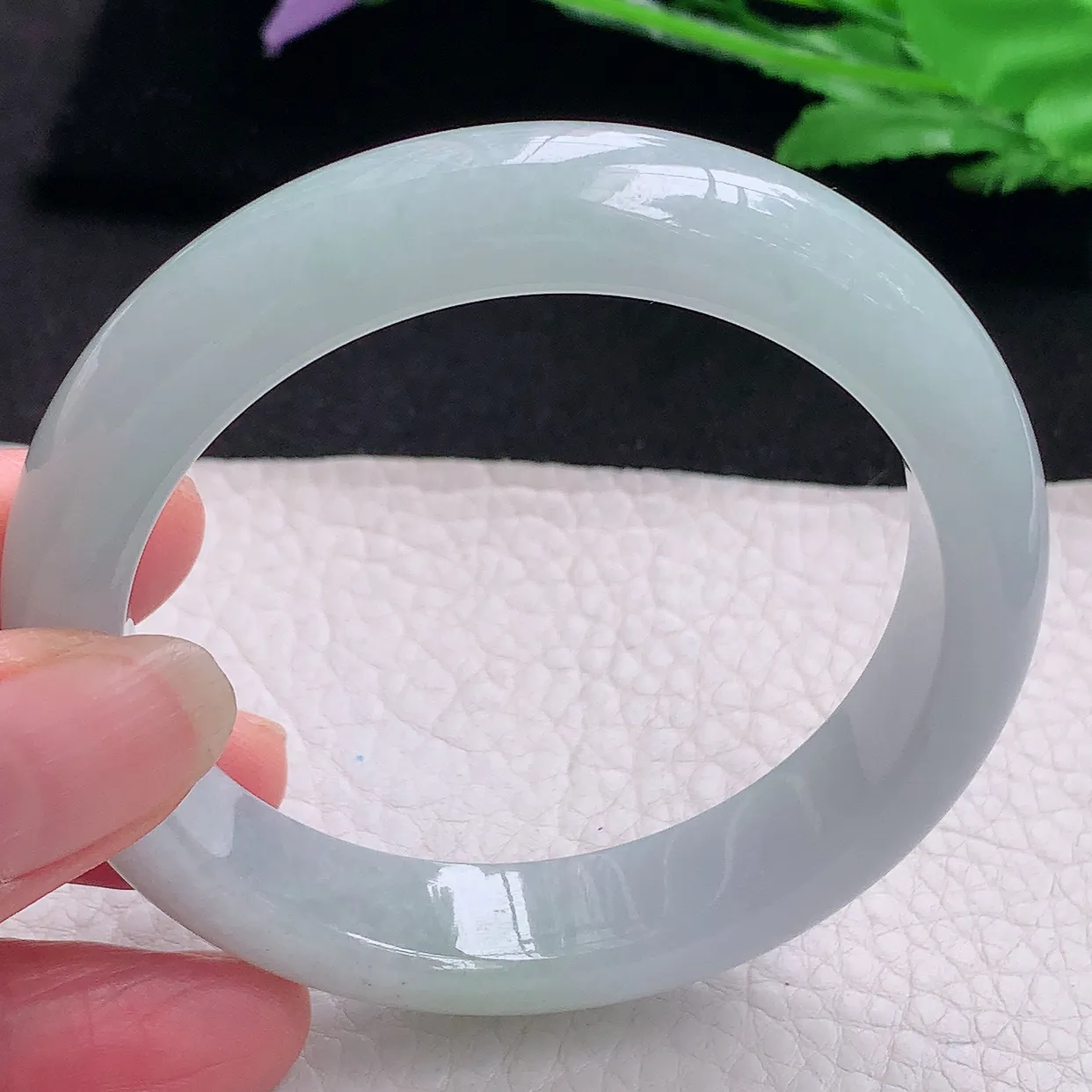 nr自然光56*12.8*8.5平安镯 缅甸翡翠A货玉手镯清爽宽边玉手环