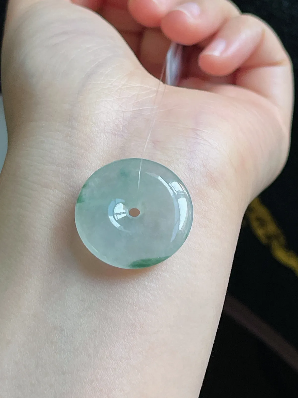 翡翠冰糯种绿色平安扣