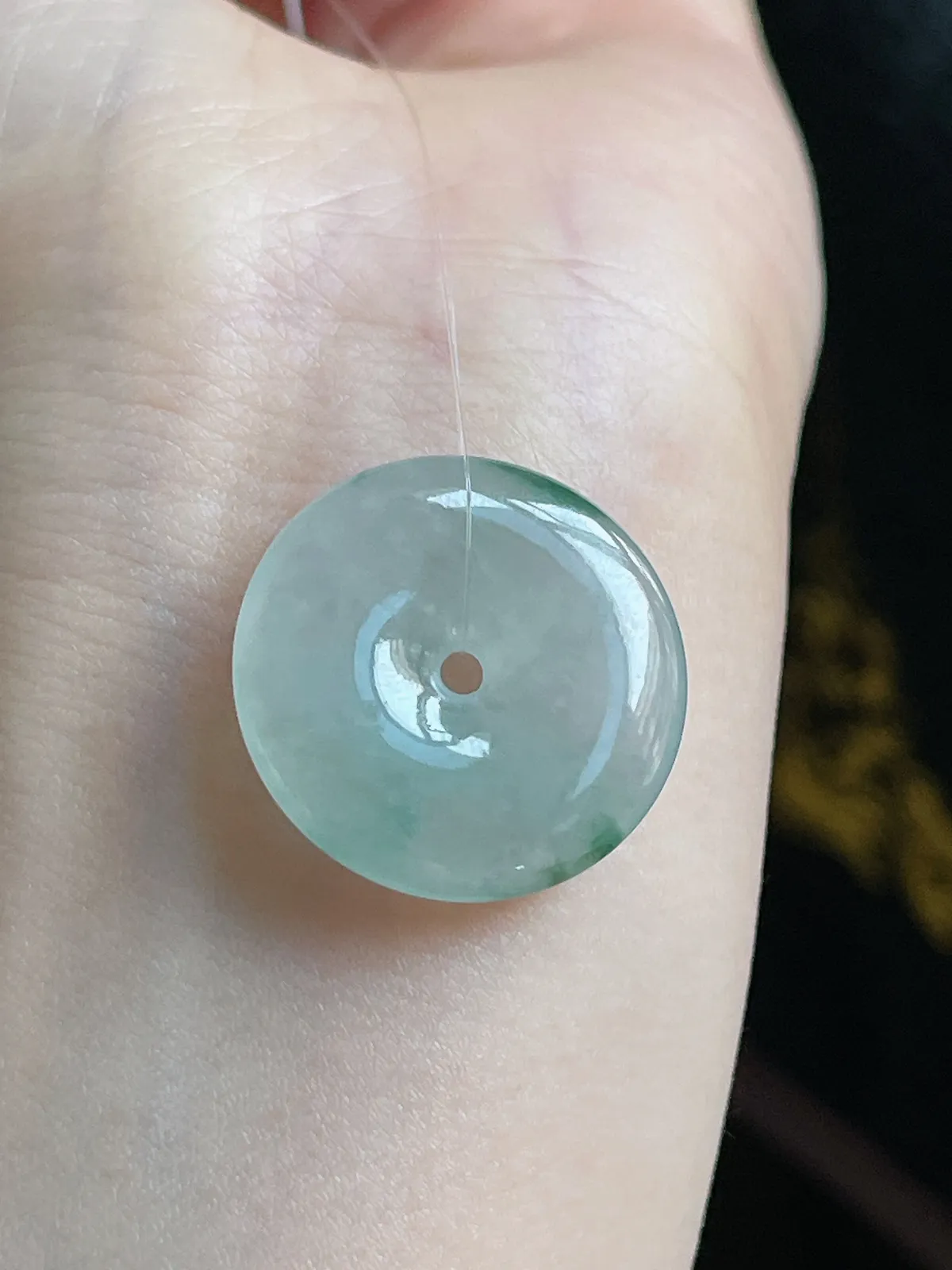 翡翠冰糯种绿色平安扣