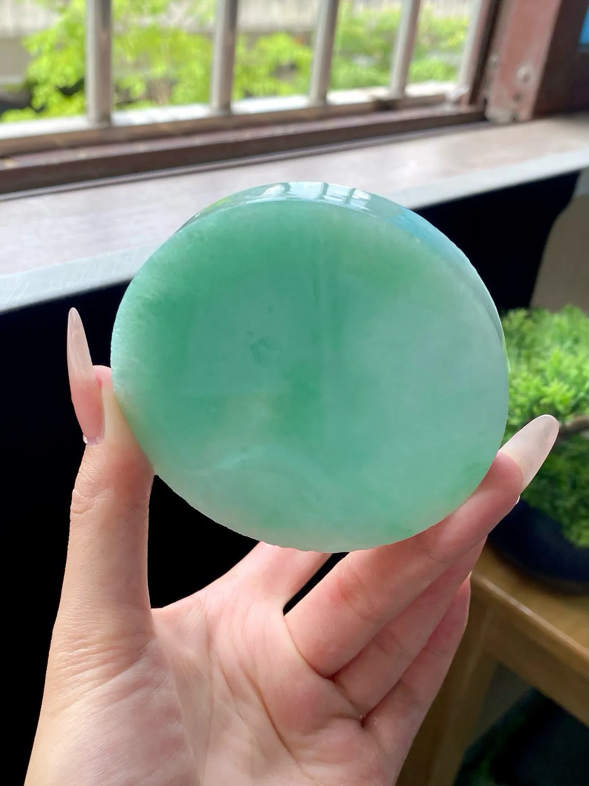 满绿苹果绿镯饼，⭕️正圈最大做64，圆条最大做60