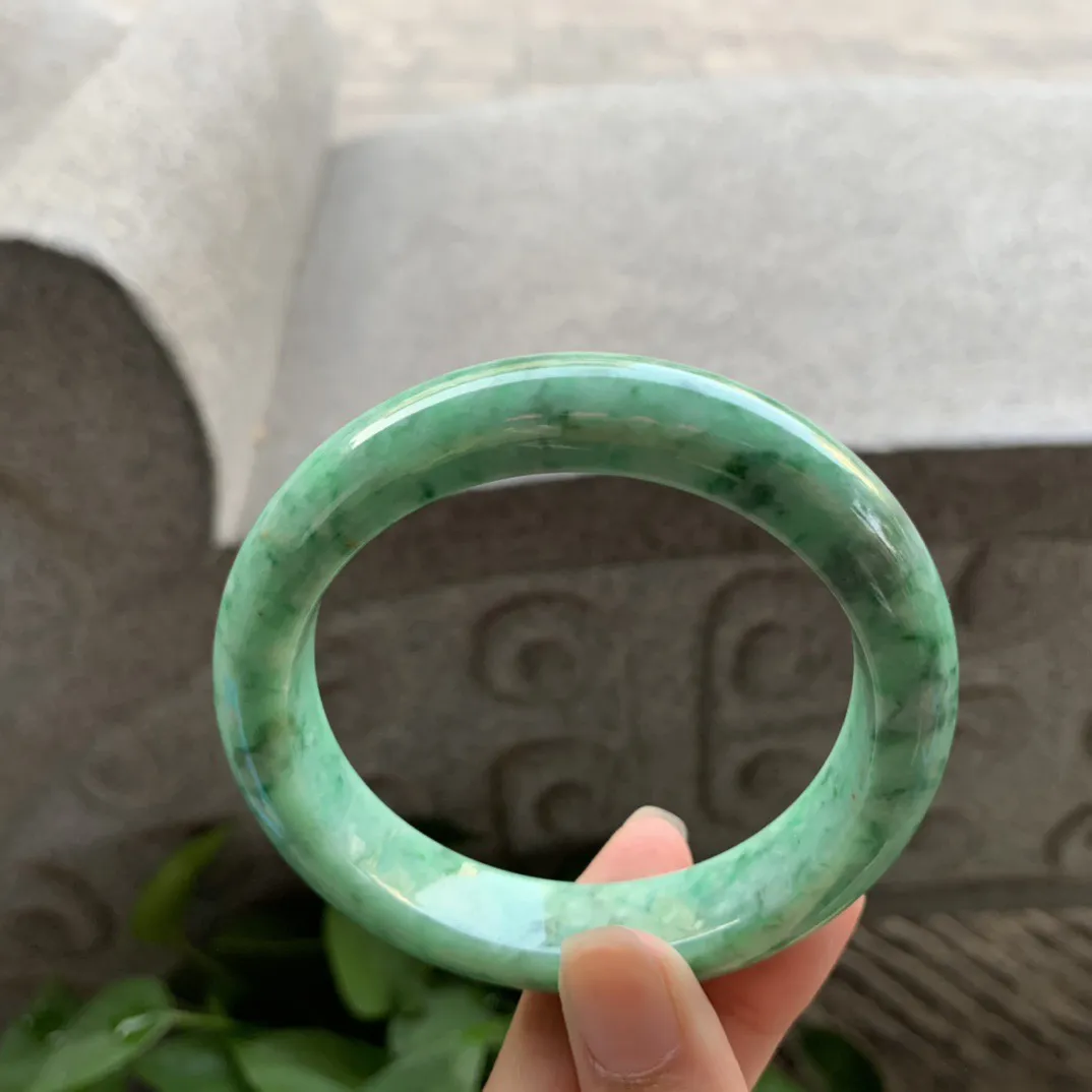 圈口 57.4-12.8-9.1【辣绿正圈手镯】正圈57 58可戴