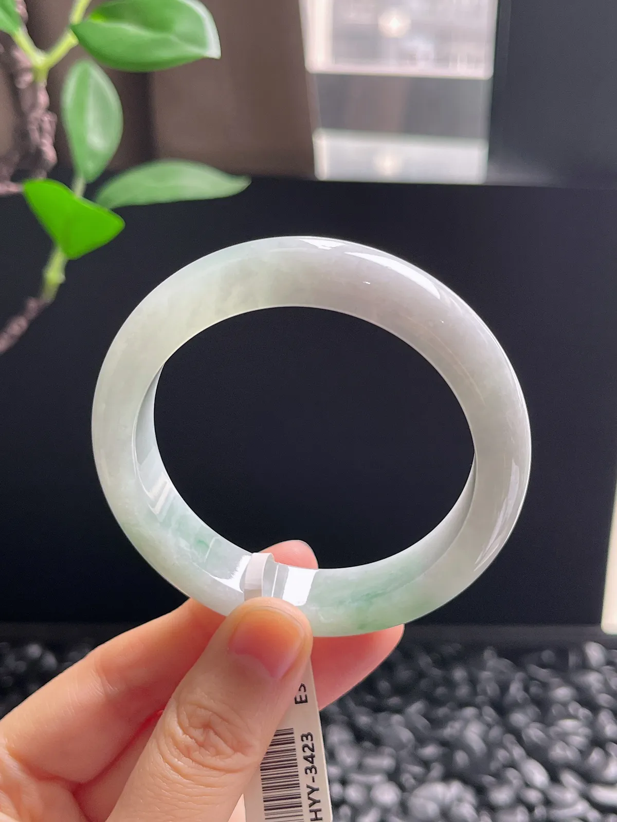 正圈52圈口，翡翠糯化种飘花手镯