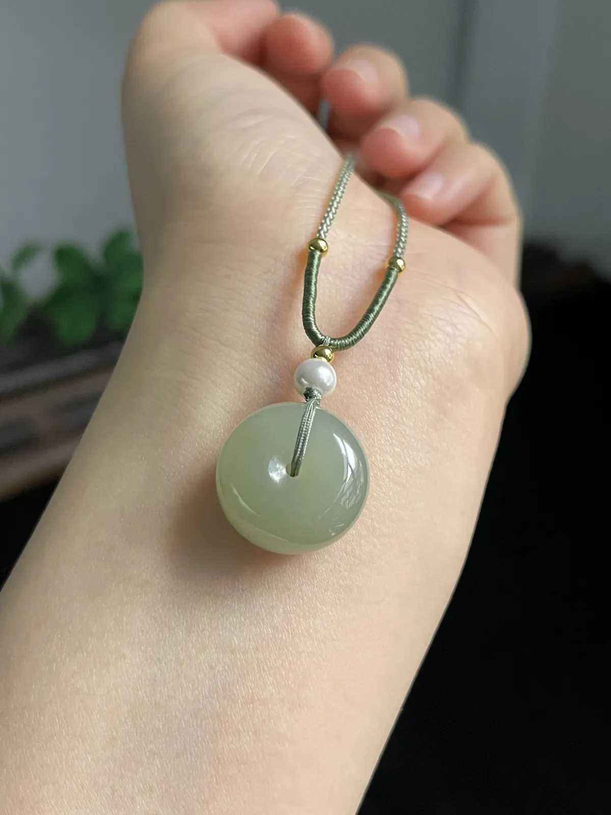 和田玉双面圆满平安扣挂件