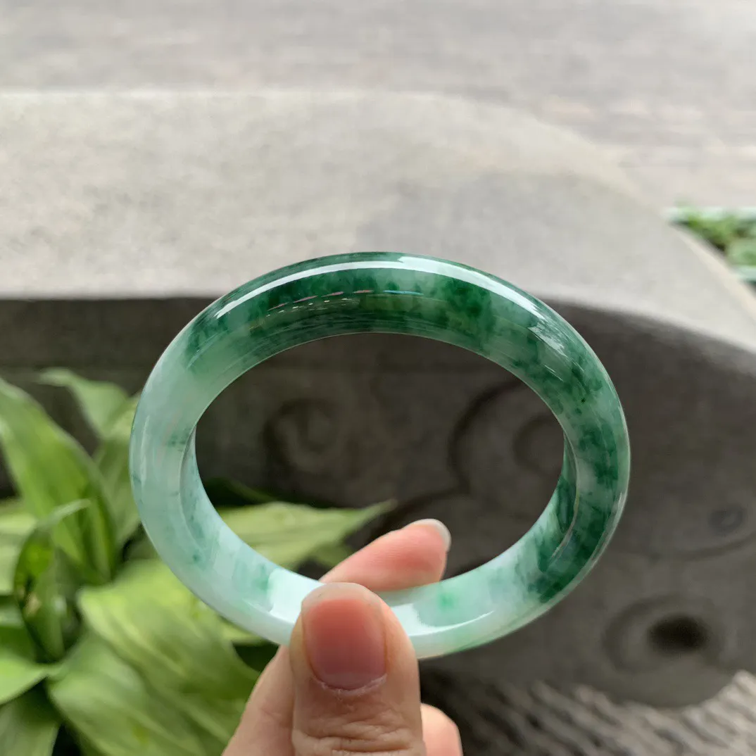 圈口 56.5-12-8.4【辣绿正圈手镯】正圈56 57可戴