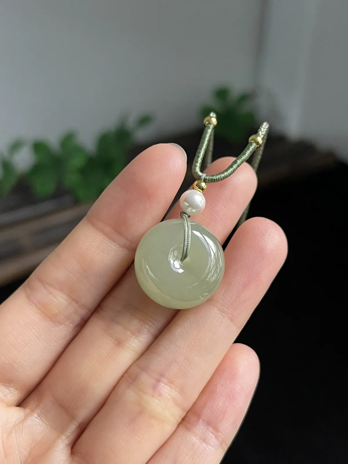 和田玉双面圆满平安扣挂件