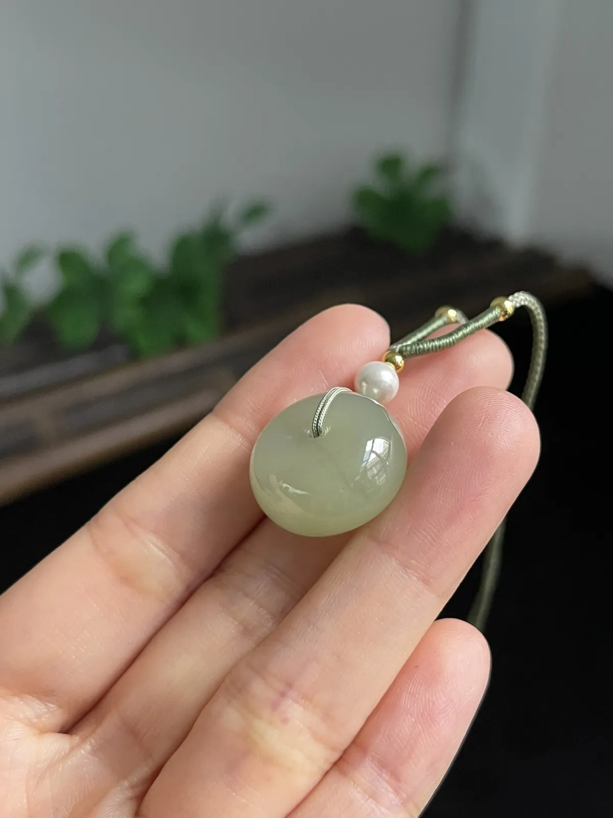 和田玉双面圆满平安扣挂件