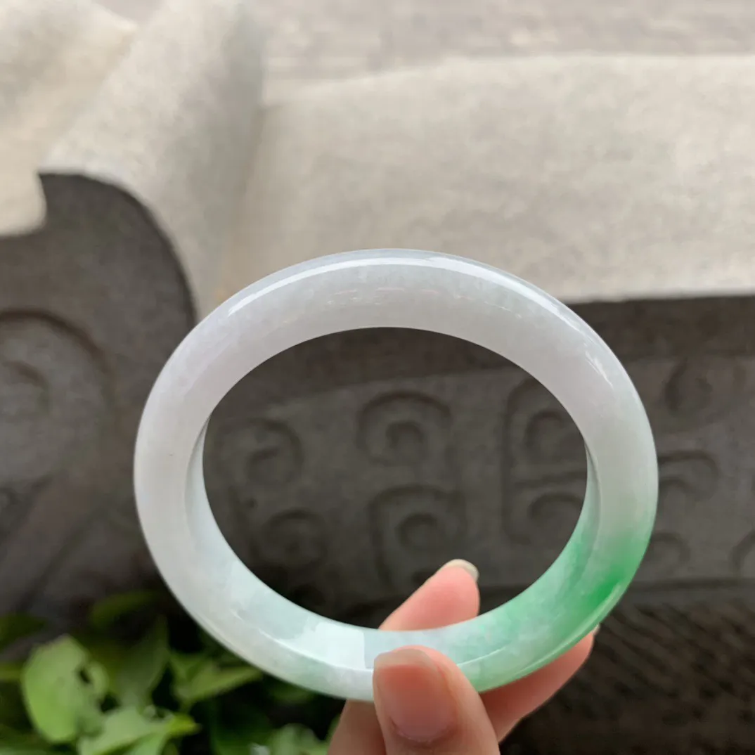 大圈口 62-12.4-9.5【飘阳绿正圈手镯】正圈62 63可戴