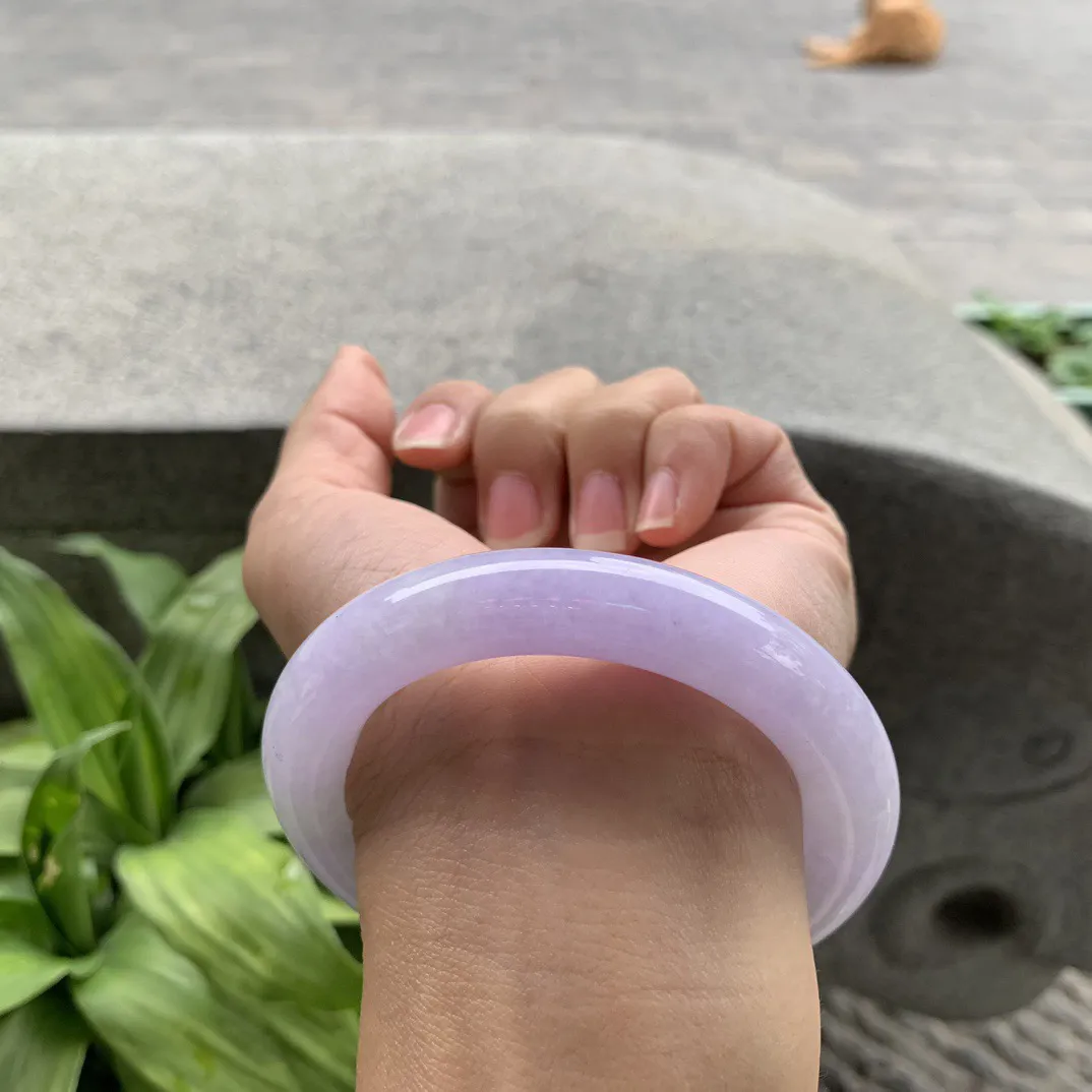圈口 55-11.1【粉紫圆条手镯】圆条55 56可戴