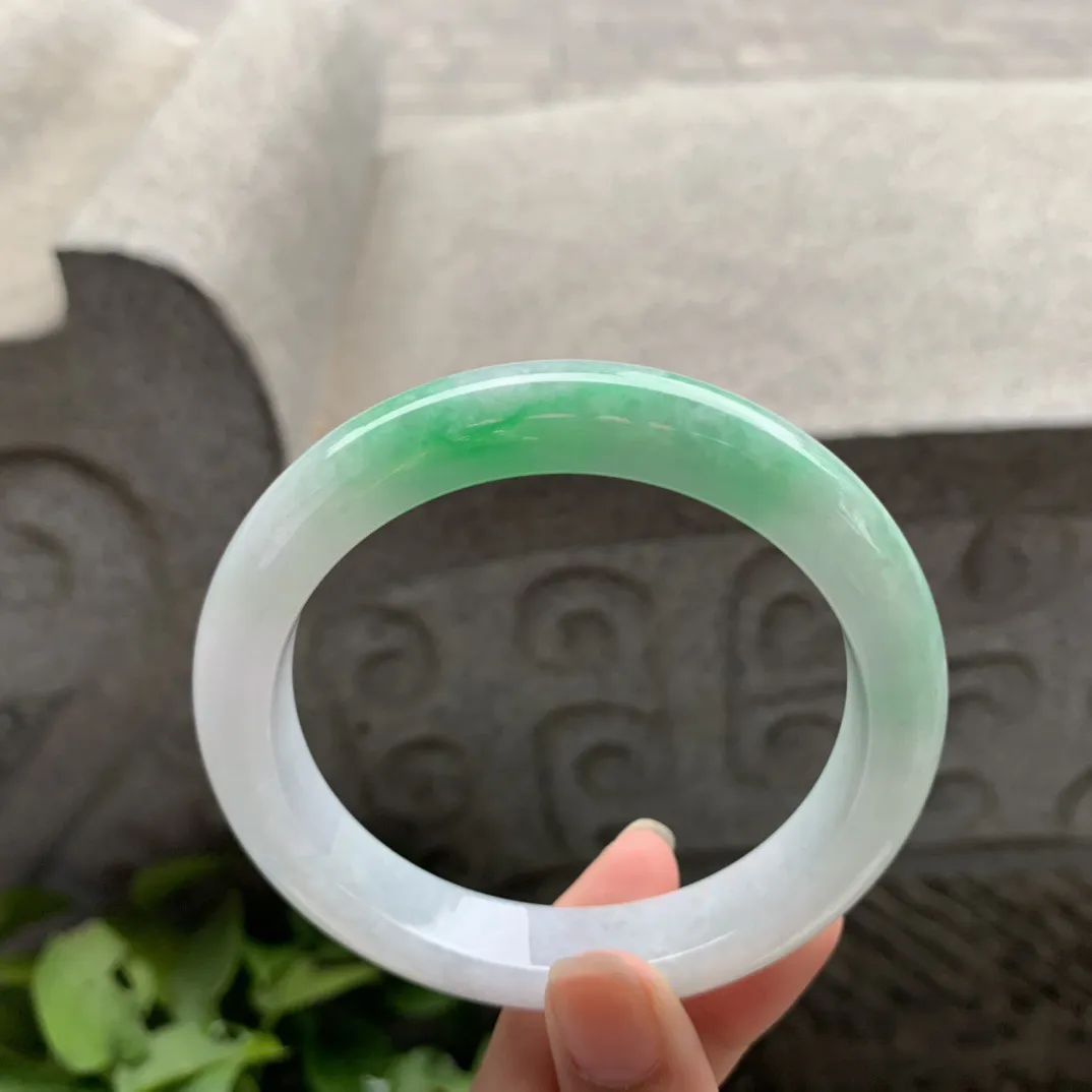 大圈口 62-12.4-9.5【飘阳绿正圈手镯】正圈62 63可戴