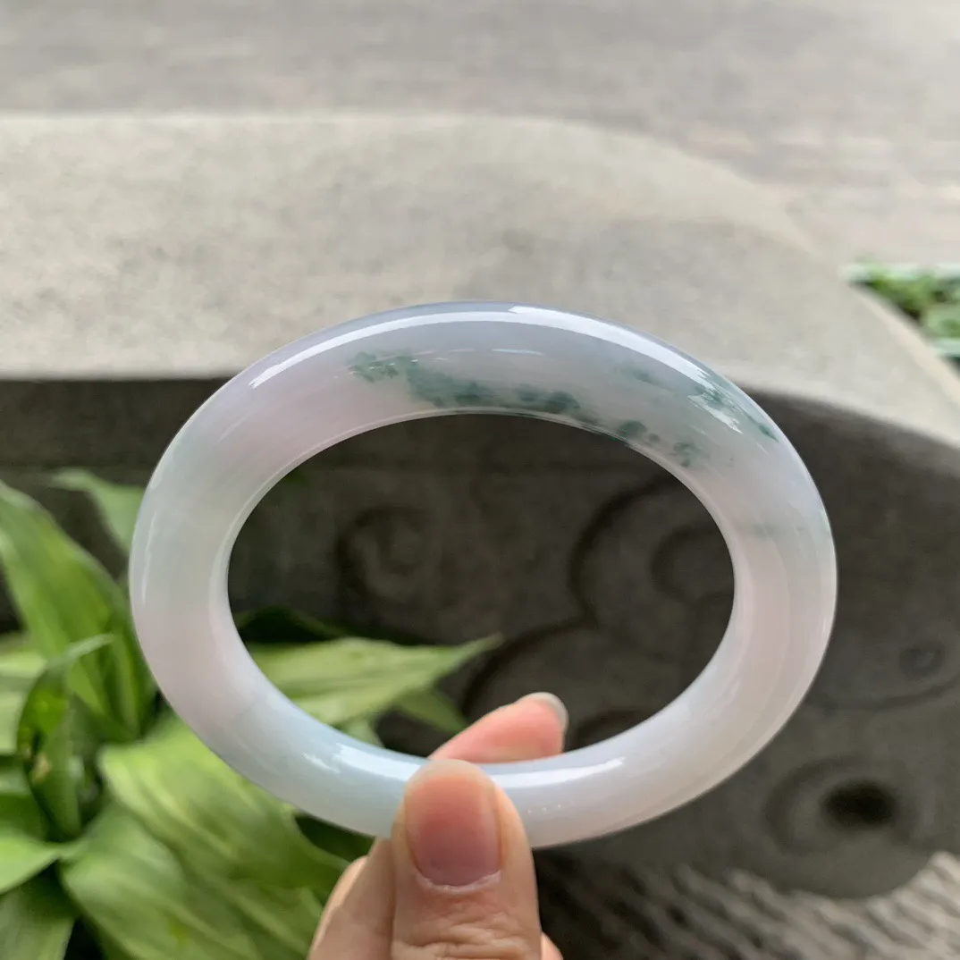 大圈口 63.7-11.8【茄紫飘花圆条手镯】圆条63 64可戴