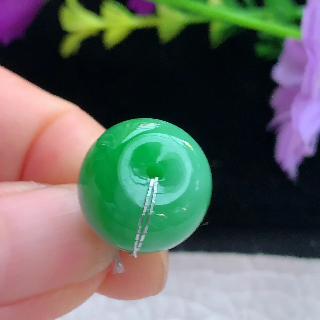 xqa实拍15*12缅甸翡翠飘阳绿转运珠玉坠 路路通锁骨坠