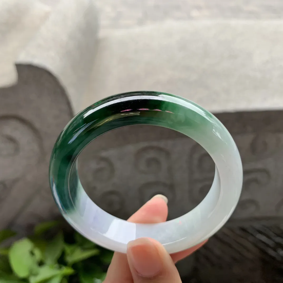 小圈口 53.3-14-8.7【辣瓜绿正圈手镯】正圈53 54可戴