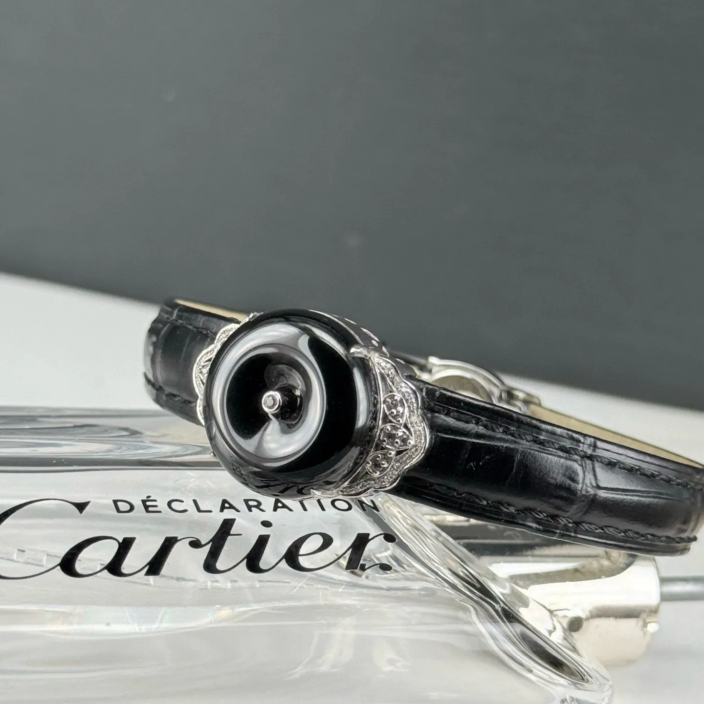 精品18k墨翠平安扣手环 种好色正 黑度极好 打灯通透 油性十足