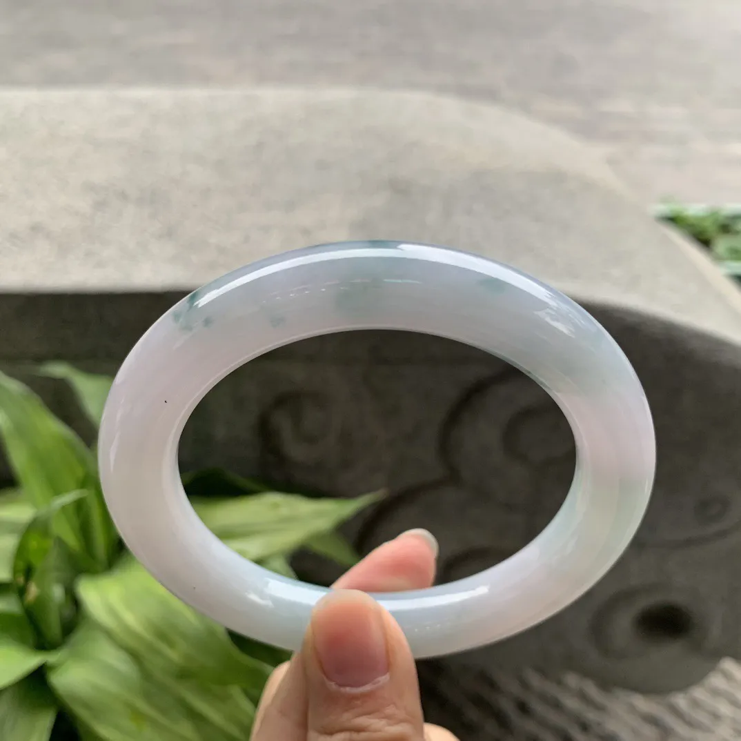 大圈口 63.7-11.8【茄紫飘花圆条手镯】圆条63 64可戴