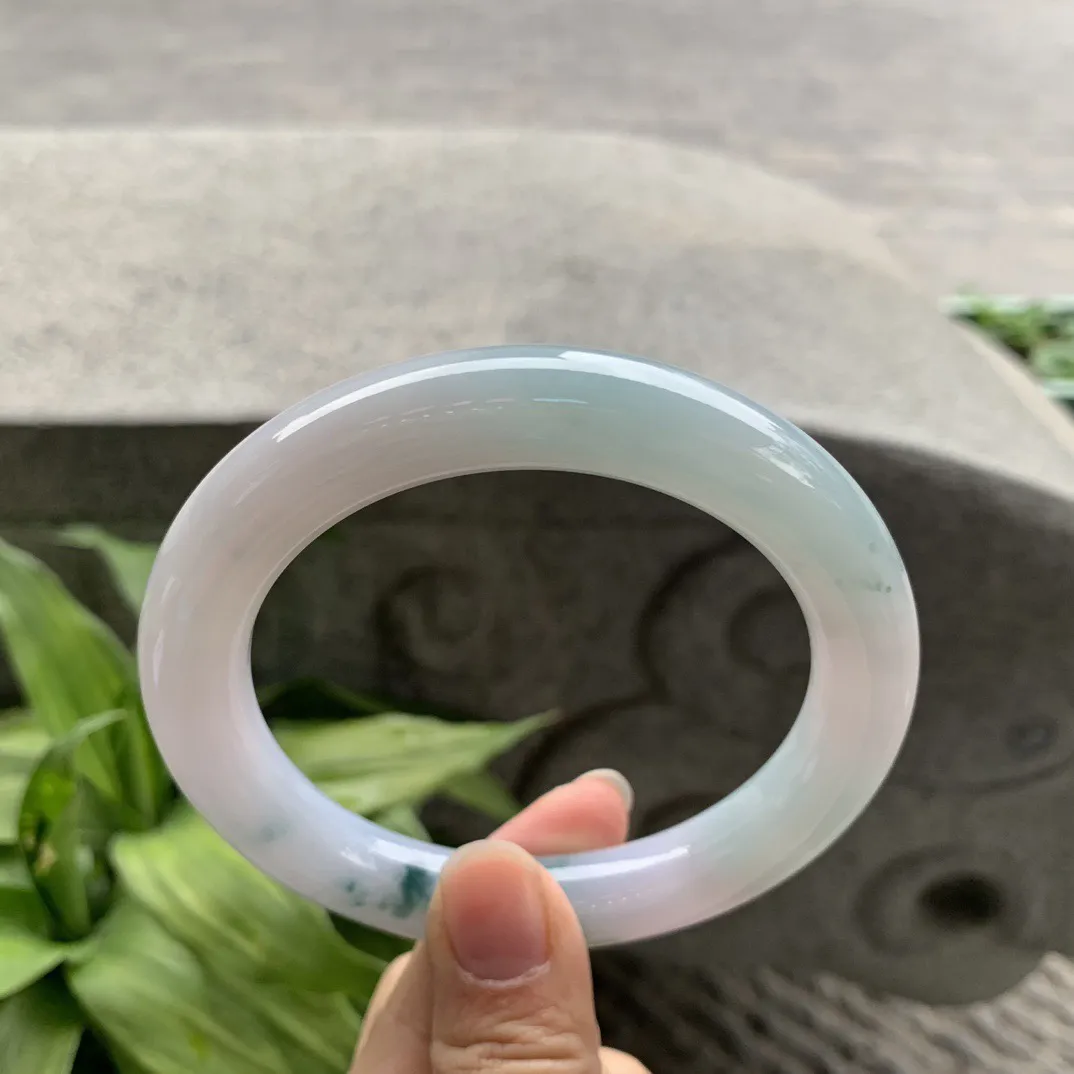 大圈口 63.7-11.8【茄紫飘花圆条手镯】圆条63 64可戴