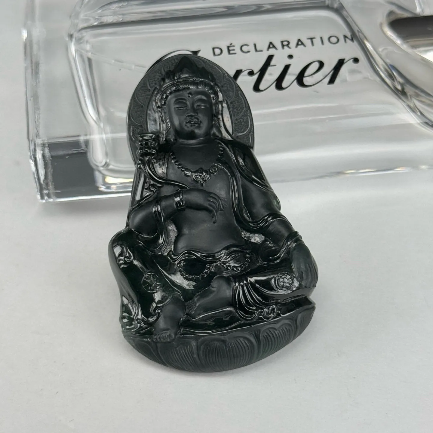 精品墨翠观音 种好色正 黑度足 打灯通透  尺寸60