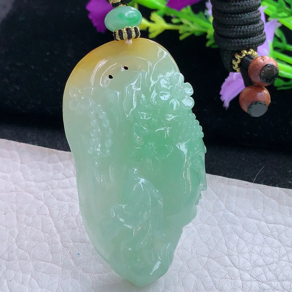 yl实拍63.3*34*11.6缅甸翡翠普渡众生玉坠 花开见佛如来佛祖项坠