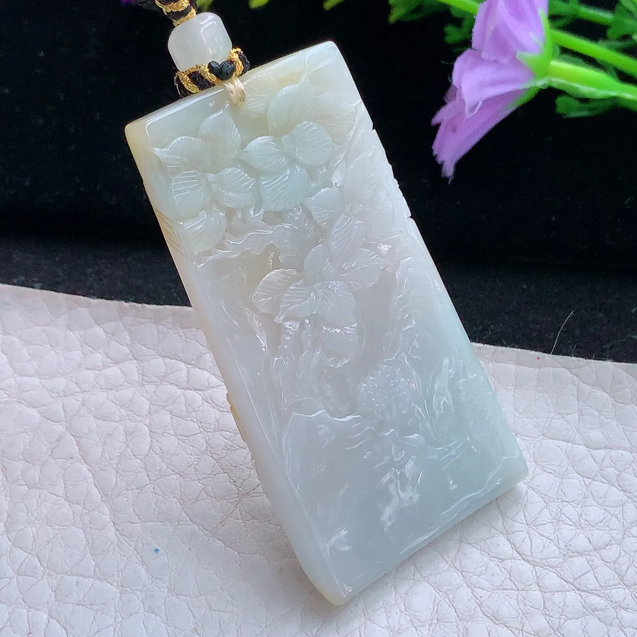 yl实拍56*29.8*9.5缅甸翡翠黄翡山水牌玉坠 锦绣山河项坠