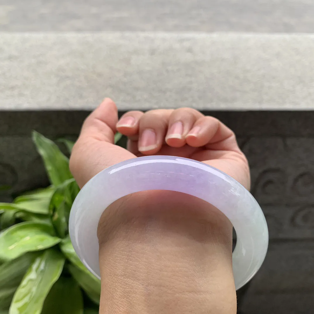 圈口57.8-12.6 【冰紫圆条手镯】圆条57 58可戴