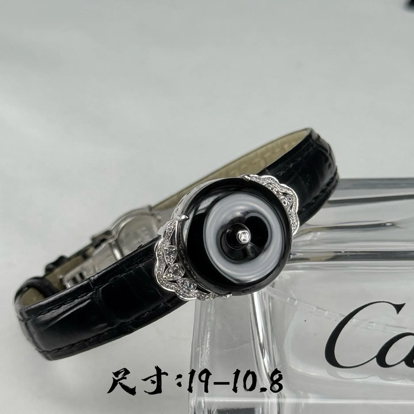 精品18k墨翠平安扣手环 种好色正 黑度极好 打灯通透 油性十足