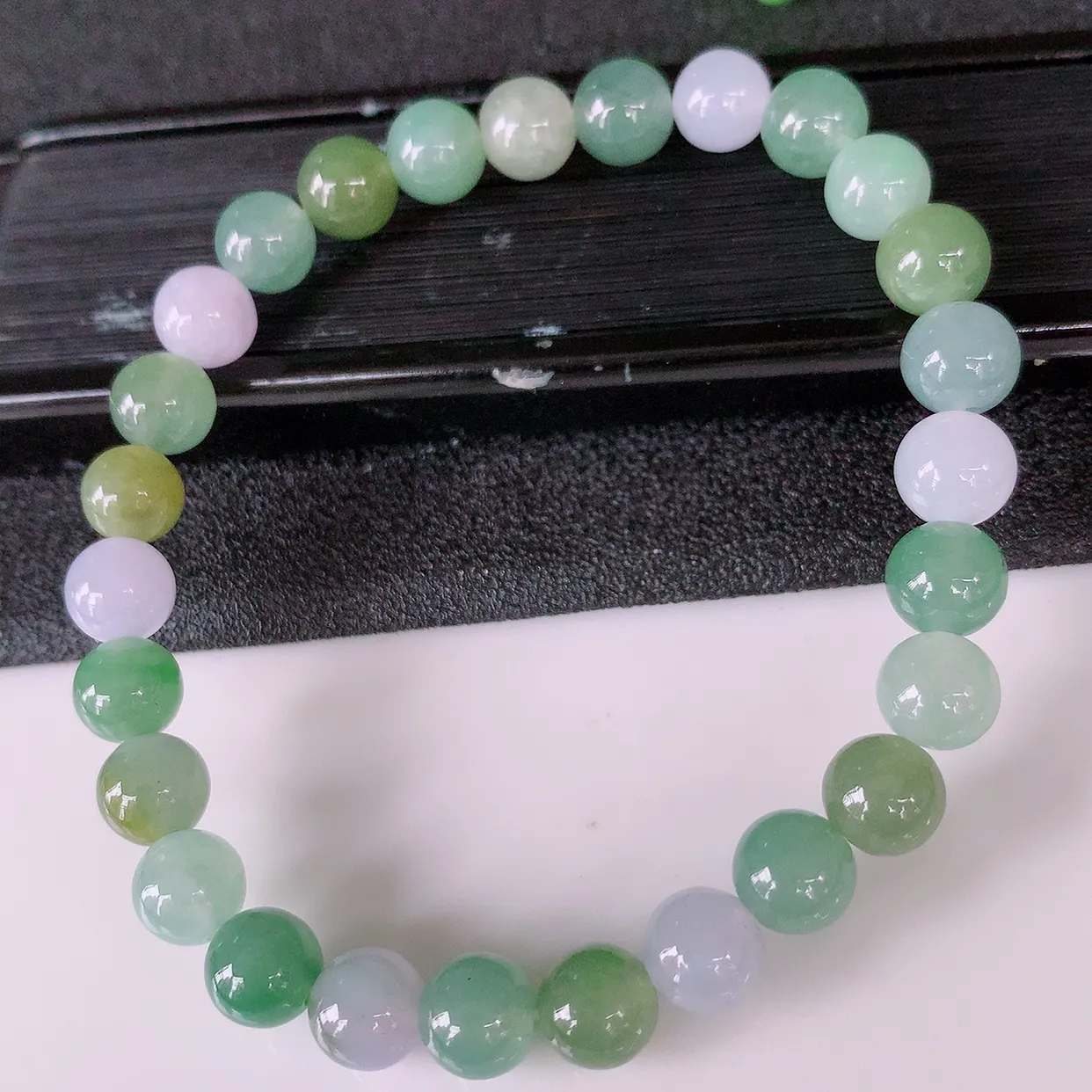 自然光实拍，冰润多宝翡翠手链，多彩翡翠手串，颜色丰富，料子细腻，高档大气，自戴送礼佳品！#46.24