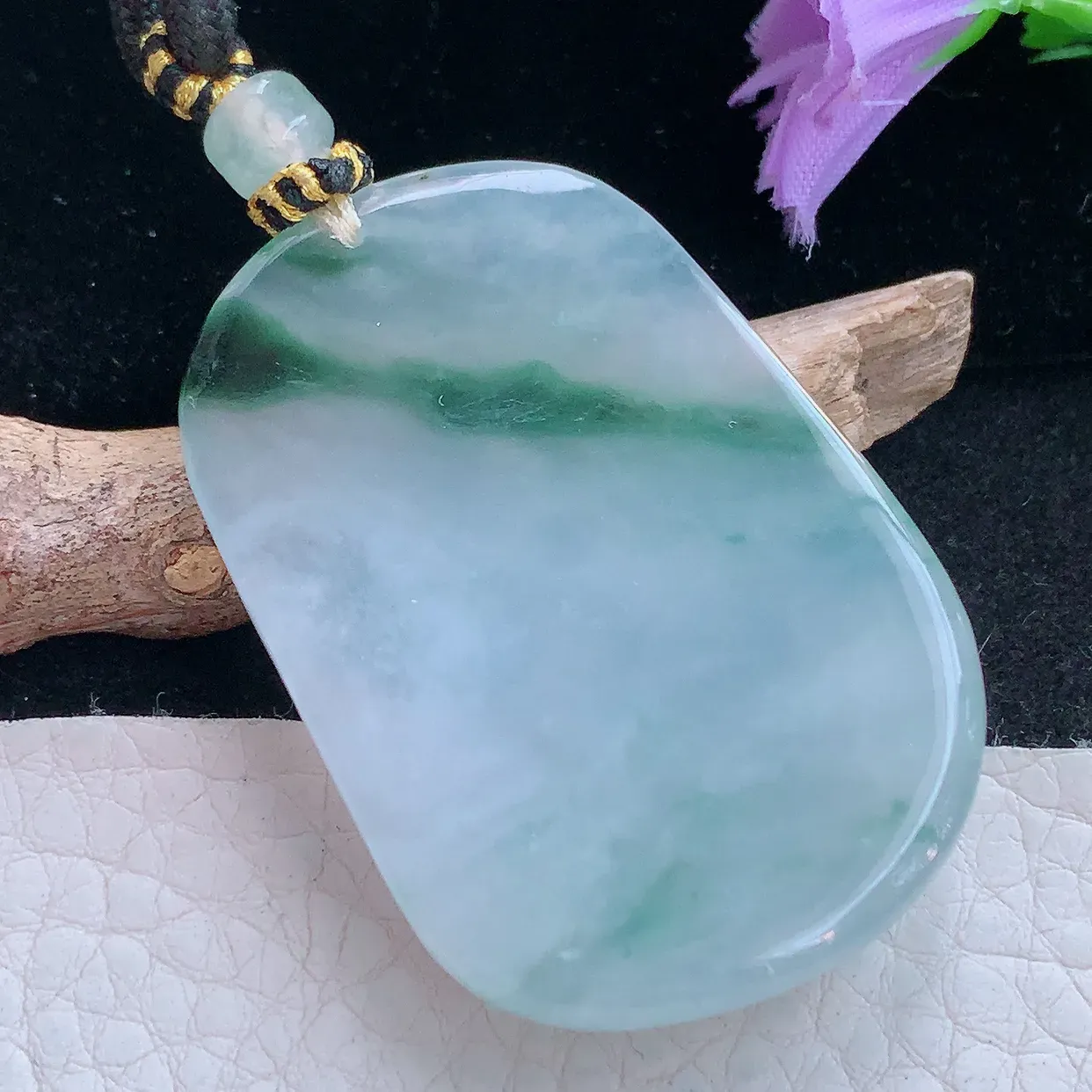 yl实拍48.3*33*10.8缅甸翡翠普贤观音玉坠 生肖守护神项坠