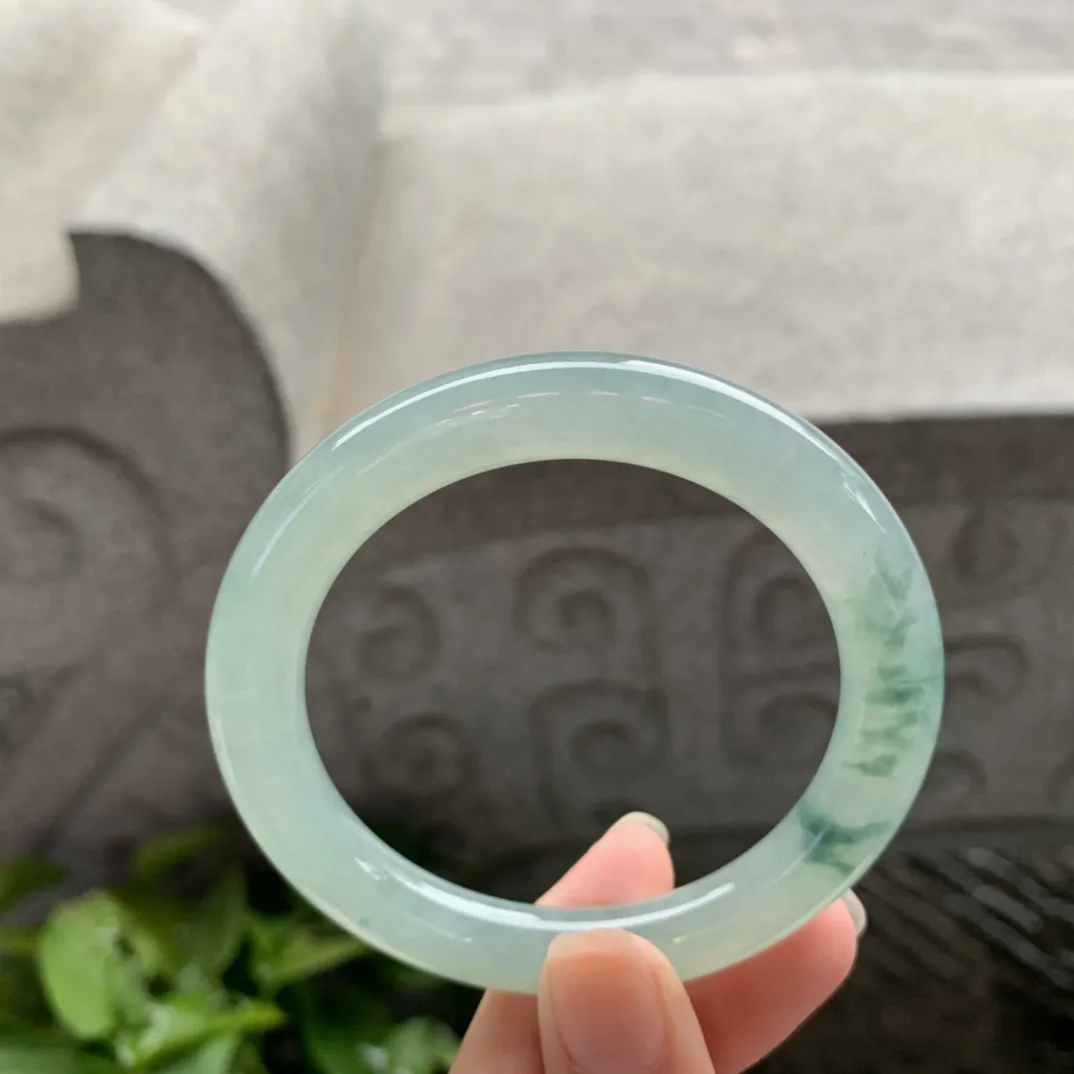 小圈口53.5-8.8 【冰飘花圆条手镯】  圆条53 54可戴