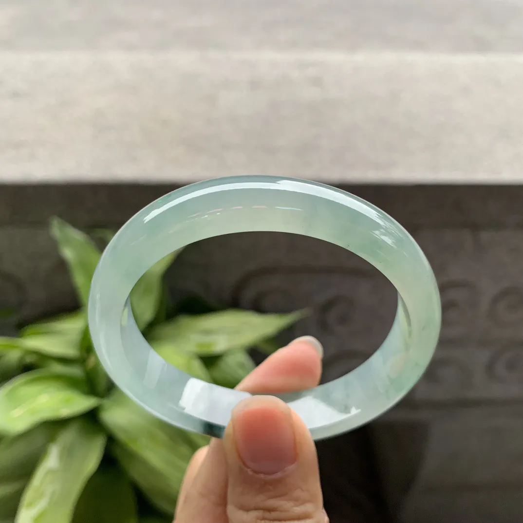 圈口56-49.6-12.4-7.3 【冰种飘花贵妃手镯】贵妃56 57可戴