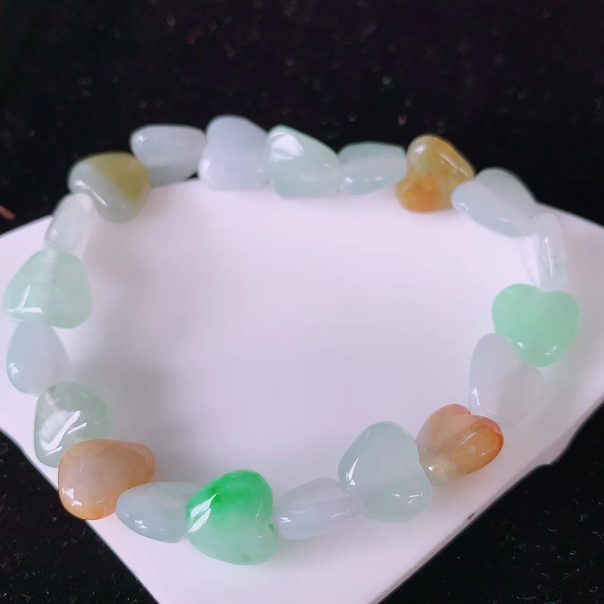自然光实拍，冰润多宝翡翠手链，多彩翡翠手串，颜色丰富，料子细腻，高档大气，自戴送礼佳品！#81.24取一尺9*10.5*4.8