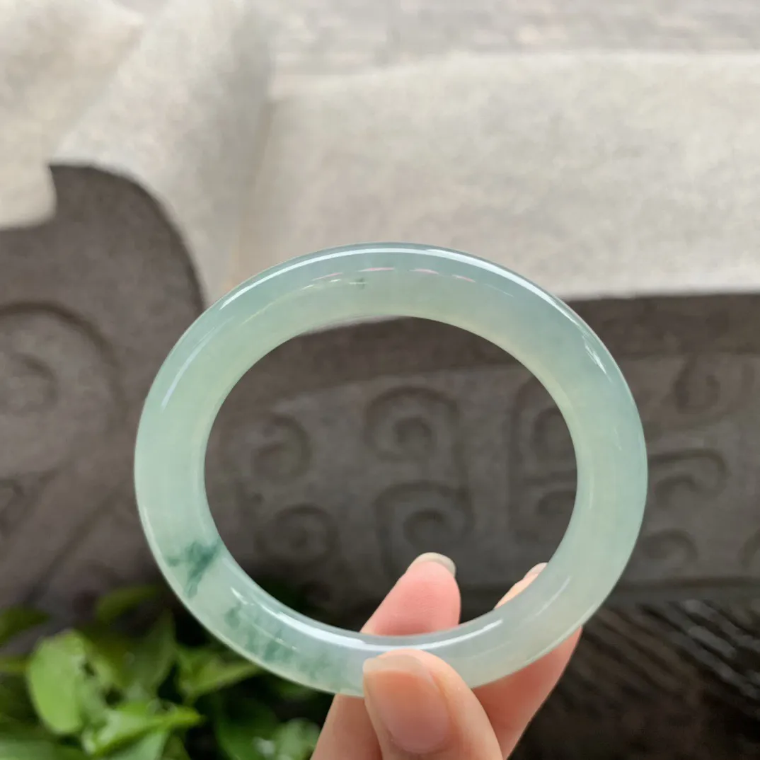 小圈口53.5-8.8 【冰飘花圆条手镯】  圆条53 54可戴